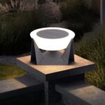 Solar Post Lights, 11" Modern Post Light Dusk to Dawn Outdoor Column Cap Light W... - Image 2