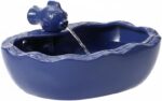 Solar Water Fountain, 11 inch Ceramic Koi Fountain, Blue Glazed Finish, Outdoor ... - Image 2