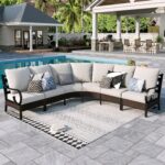 Sophia & William 6 Piece Patio Furniture Set, Half-Moon Curved Outdoor Sofa, Wic... - Image 2