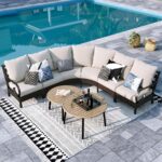 Sophia & William Half-Moon Patio Furniture Set, Curved Outdoor Sofa for 6 with C... - Image 2