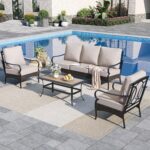Sophia & William Patio Furniture Set, 4 Piece Metal Outdoor Conversation Set wit... - Image 2