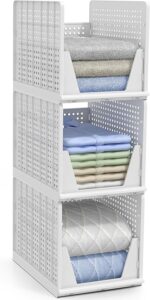 Sorbus Stackable Shelf Organizer Baskets – Plastic Closet Organizer for Clothes,... - Image 2