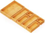 SpaceAid 7-Piece Bamboo Drawer Organizer Storage Boxes Set, Wood Tray Junk Drawe... - Image 2