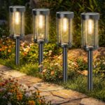 Sparkblaze 12 Pack Solar Pathway Lights Outdoor, Modern Classic Solar Garden Lig... - Image 2