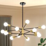 Sputnik Chandelier 12-Light, Mid Century Modern Height Adjustable Ceiling Light ... - Image 2
