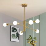 Sputnik Chandelier Modern Industrial E26 Gold Chandeliers Mid Century Ceiling Li... - Image 2