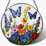 Stained Glass Window Hanging, 8 Inch Stained Glass Suncatcher Ornament, Suncatch... - Image 2