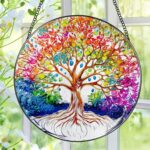 Stained Glass Window Hanging, Pauyadu Tree of Life Sun Catchers Indoor Window, T... - Image 2