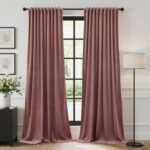 StangH Dusty Rose Pink Velvet Curtains 96 inches Long, Room Darkening Window Cur... - Image 2