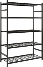 Storage Shelves, 5-Tier Metal Shelving Unit with Adjustable Feet, Shelf Organize... - Image 2