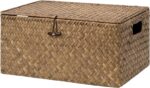 StorageWorks Wicker Baskets with Lid for Organizing, Seagrass Storage Baskets fo... - Image 2