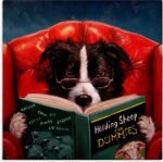 Stupell Industries Herding Sheep Dog Reading for Dummies Funny Painting Canvas W... - Image 2
