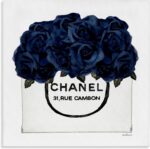 Stupell Industries 'Trendy Chic Navy Blue Roses', Canvas Art, 17 x 17 Inches, Ea... - Image 2
