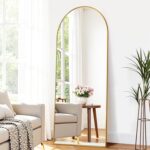 Suidia 56"x15" Arched Full Length Mirror with Stand, Full Body Mirror with Alumi... - Image 2