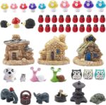 Sumind 44 Pieces Miniature Garden Accessories, Including Miniature Garden House,... - Image 2
