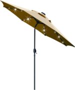 Sunnyglade 9' Solar LED Lighted Patio Umbrella with 8 Ribs/Tilt Adjustment and C... - Image 2