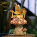 Suyorpe Fairy Outdoor Statue Solar Powered Resin Ornaments, Patio Lawn Yard Porc... - Image 2
