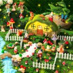 Suzile 50 Pcs Solar Fairy House Garden Accessories Light up Flocked Fairy House ... - Image 2