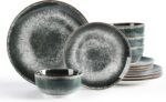 Sweejar Dinnerware Sets Service for 4, 12 pcs Porcelain Plates and Bowls for Kit... - Image 2