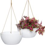 SwinDuck 13 Inch 2 Pack Large Hanging Planters for Indoor Outdoor Plants, Plasti... - Image 2