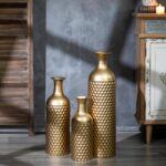 Sziqiqi Tall Gold Floor Vase: 27in Large Metal Floor Vase Decorative Tall - Set ... - Image 2