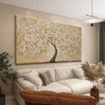 TAIJXAGSG Botanical Wall Art Gold Tree Flower Abstract Wall Decor Modern Canvas ... - Image 2