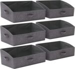TENABORT 6 Pack Trapezoid Large Foldable Closet Storage Bins with Handle, Fabric... - Image 2