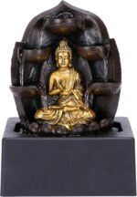 TERESA'S COLLECTIONS Tabletop Water Fountain Outdoor for Home Decor, Gold Buddha... - Image 2
