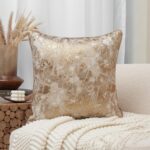 THE-TINOART Gold Jacquard Throw Pillow Covers 22x22 Inch Luxury Metallic Gold Te... - Image 2