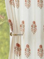THREE GIRLS Pinch Pleated Curtains Light Filtering Red Floral Curtains for Livin... - Image 2