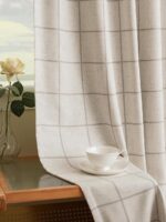 THREE GIRLS Plaid Pinch Pleated Curtains - Modern Luxury Linen Buffalo Blackout ... - Image 2