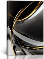 TIEHAOMAI Black and Gold Wall Art Abstract Luxury Posters White and Gray Picture... - Image 2