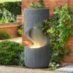 TITIMO 31.9" Outdoor Water Fountain with LED Light, Large Spiral Fountains Curve... - Image 2