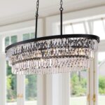 TOCHIC Chandelier 40 inch, Farmhouse Black Crystal Chandelier, Kitchen Island Li... - Image 2