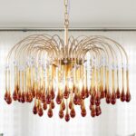 TOCHIC Crystal Gold Chandelier Modern Chandeliers for Dining Room, Raindrop Crys... - Image 2