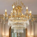 TOCHIC Modern Gold Crystal Chandelier Luxury French Empire Chandelier, 6 Lights ... - Image 2