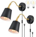 TRLIFE Wall Sconces Plug in, Dimmable Wall Lights with Plug in Cord Adjustable L... - Image 2