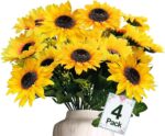 TURNMEON 28Pcs Sunflowers Artificial Flowers for Outdoors Summer Decor, 4 Pack F... - Image 2