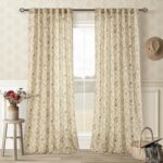 TWOPANELS Spring Tan Floral Linen Curtains for Living Room Bedroom Farmhouse Fre... - Image 2