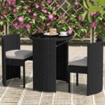 TWT Patio Bistro Set, 3 Pieces All Weather Cast Aluminum Patio Bistro Sets with ... - Image 2