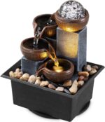 Tabletop Fountain 4 Level Tabletop Waterfall Indoor Meditation Fountain Office H... - Image 2