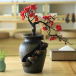 Tabletop Vase Waterfall Fountain 30x18x40 cm, Adjustable Water Pump & Simulated ... - Image 2