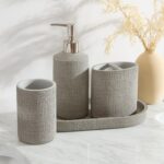 Tahari Home Bathroom Organizer Set - 4-Piece, Resin | Countertop Accessories | T... - Image 2