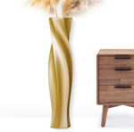 Tall Vases - 23.6" Tall Floor Vase for Home Decor, Floor Vases, Black Hexagon Tw... - Image 2