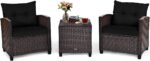 Tangkula 3 Pieces Patio Furniture Set, PE Rattan Wicker 3 Pcs Outdoor Sofa Set w... - Image 2