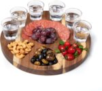 Tequila Shot Glasses Wooden Tray for Gift and Decorations, Elegant Serving Tray ... - Image 2