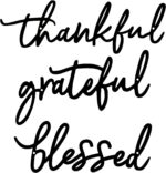 Thankful Grateful Blessed Letter Sign Metal Wall Decor, 3 Piece Black Letters Wa... - Image 2