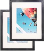 The Display Guys ~ 2 sets of 16x20 inches Black Wooden Photo Frame, Tempered Gla... - Image 2