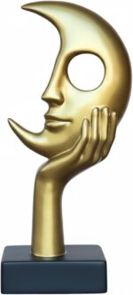 Thinker Statue, Abstract Moon-Faced Sculpture, Modern Home Decor Ornament, Suita... - Image 2