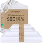 Threadmill 100% Cotton Sheets for Queen Size Bed - 600 Thread Count Queen Bed Sh... - Image 2